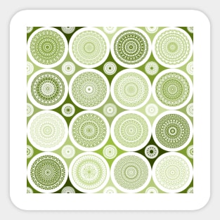 repeating pattern with boho style circles, green color Sticker